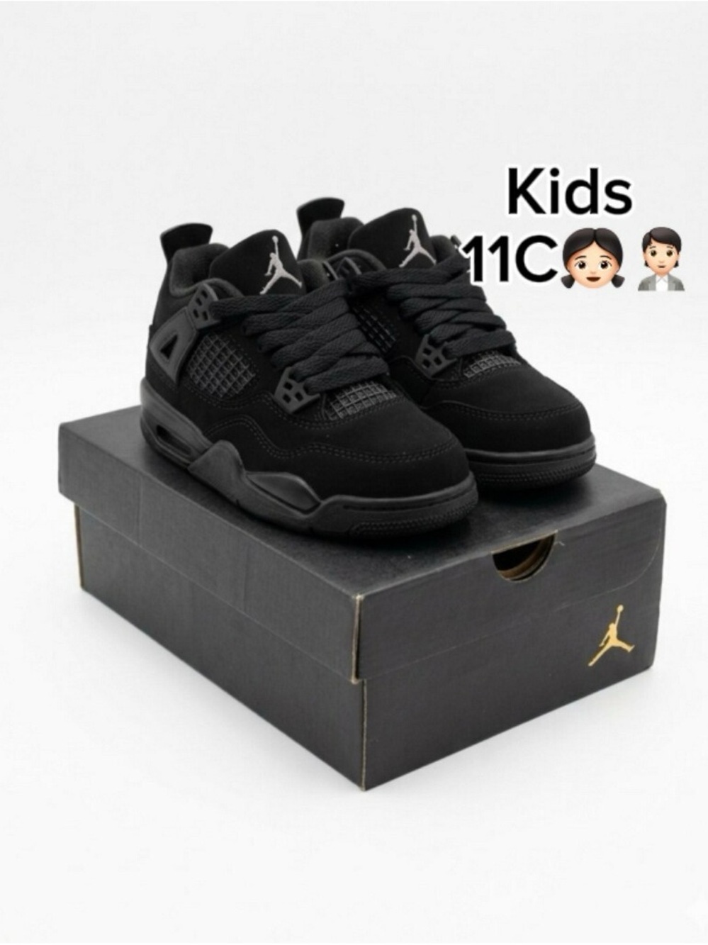 Jordan
Jordan 4 Retro (PS) FOR Kids Black Cat Low-Top Sneakers (Size 11C)🙋🏻🙋🏻‍♀️
